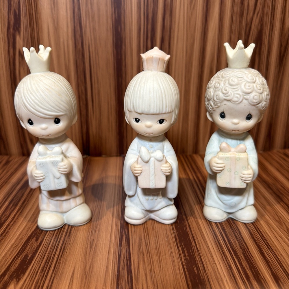Precious Moments Wee Three Kings Nativity Set E-5635 1981 Enesco Wisemen 3 Pc